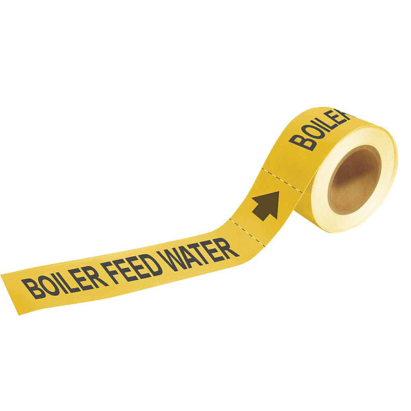 Brady Pipe Marker, Boiler Feed Water, 2 In.H 73864