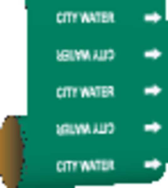 Brady Pipe Marker, City Water, Green, 41522 41522