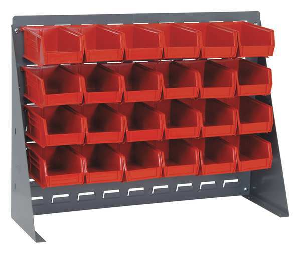 Quantum Storage Systems Steel Louvered Bench Rack, 27 in W x 1/4 in D x 21 in H, Gray QBR-2721-210-24RD