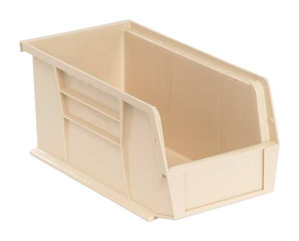 Quantum Storage Systems 30 lb Hang & Stack Storage Bin, Polypropylene, 5 1/2 in W, 5 in H, 10 7/8 in L, Ivory QUS230IV