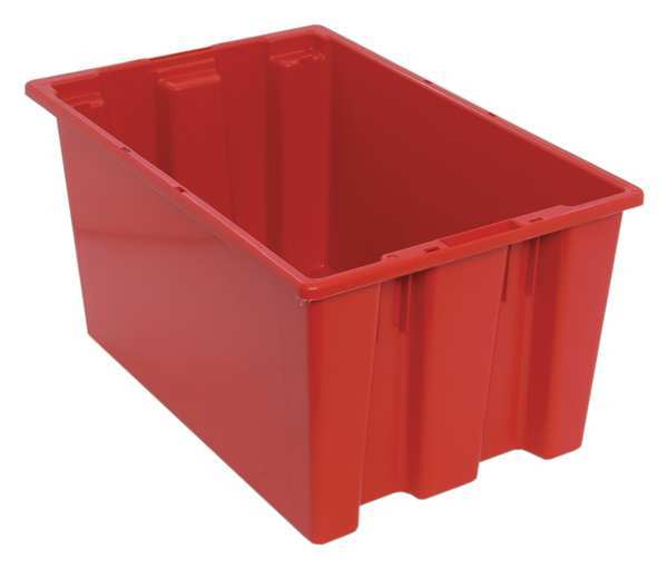 Quantum Storage Systems Stack & Nest Container, Red, Polyethylene, 23 1/2 in L, 15 1/2 in W, 12 in H SNT240RD