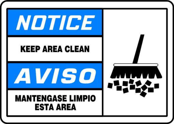 Accuform Spanish-Bilingual Notice Sign, 10"X14", Sign Material: Plastic, SBMHSK822MVP SBMHSK822MVP