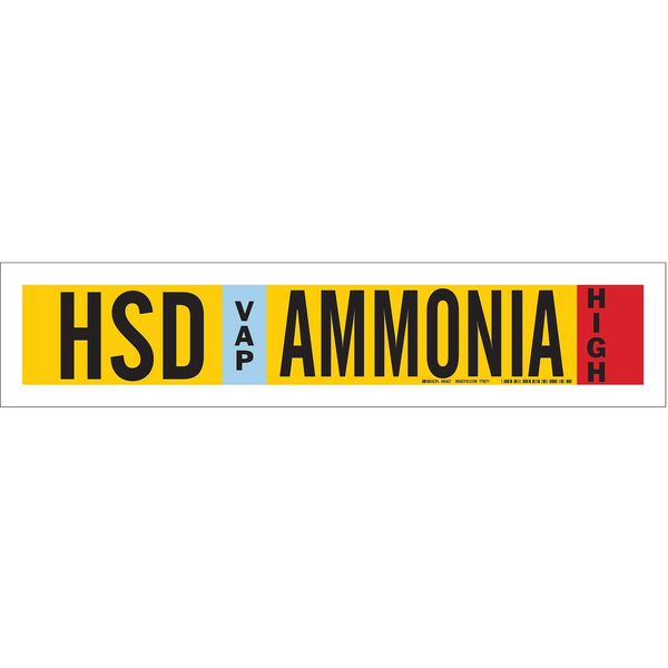 Brady Ammonia Pipe Marker, HSD, 3 to 5In 90407