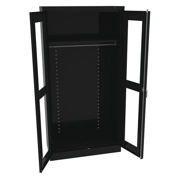 Tennsco 24 ga. Steel Wardrobe Storage Cabinet, 36 in W, 72 in H CVD1471 BLACK