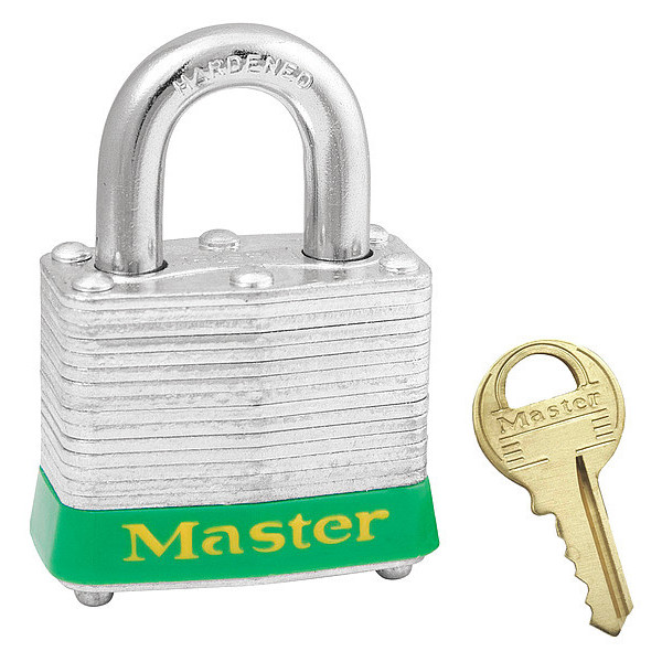 Master Lock Lockout Padlock, KA, Green, 1-1/4"H 3KAGRN-0491