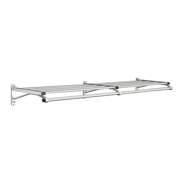 Glaro Coat Rack, 1 Shelf, 72 In W, Satin Aluminum 501-72SA