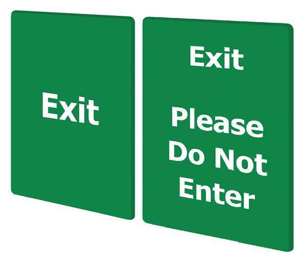 Tensabarrier EXIT PLEASE DO NOT ENTER GREEN SIGN-BRAC-0711-250-28-V-S03