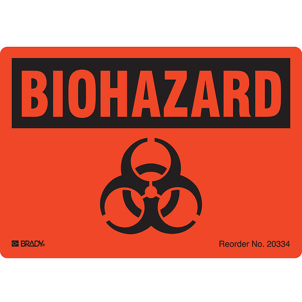 Brady Biohazard Label, 3-1/2 In. H, 5 In. W, PK20 20334LS