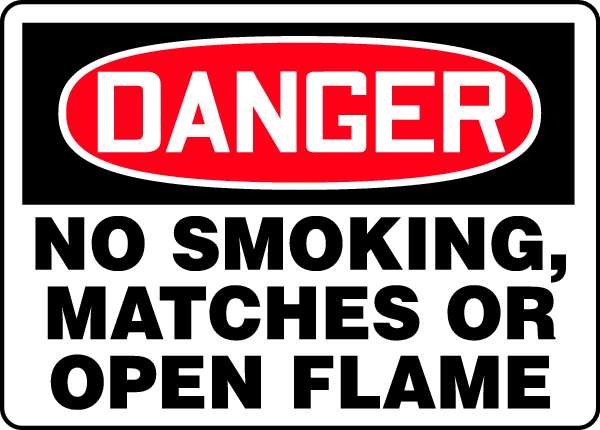 Accuform Danger No Smoking Sign, 7" H, 10" W, Plastic, Rectangle, English, MSMK004VP MSMK004VP