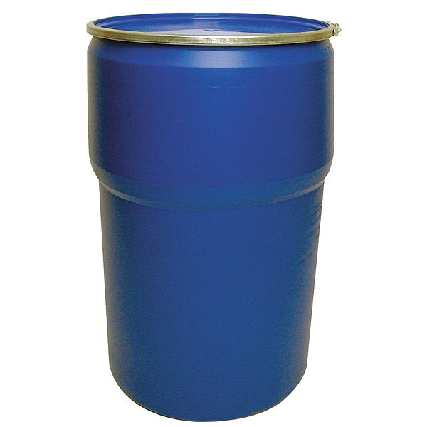 Zoro Select Open Head Transport Drum, Polyethylene, 55 gal, Unlined, Blue 65104