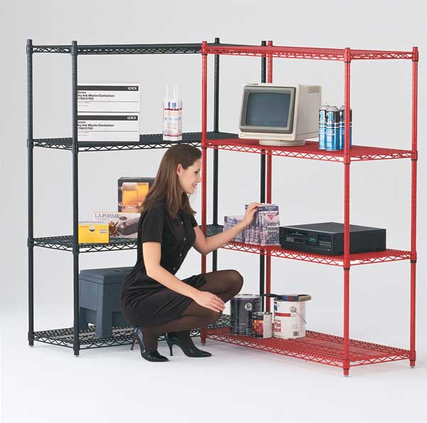 Zoro Select Wire Shelving Cart, 800 lb., 68 In.H CC2472BL-SR