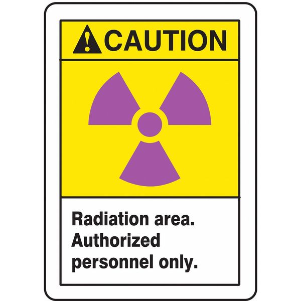 Accuform Caution Sign, 14 in H, 10 in W, Aluminum, Rectangle, MRAD634VA MRAD634VA