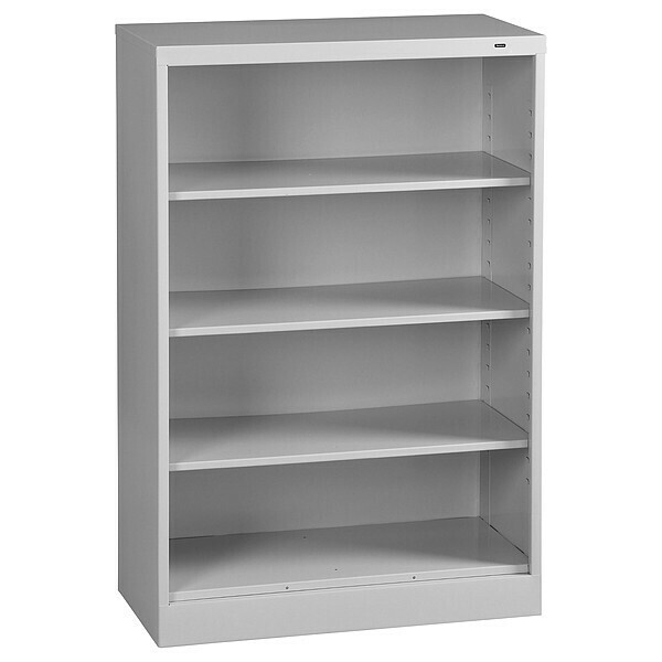 Tennsco 4-Shelf Bookcase, All Welded Steel 55"x36" Light Grey BC18-52-LIGHTGREY