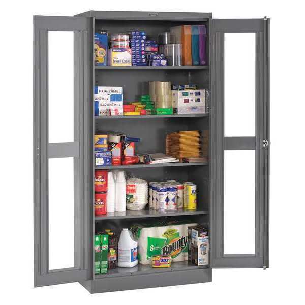 Tennsco 22 ga. Steel Storage Cabinet, 36 in W, 78 in H CVD1870 MED GREY