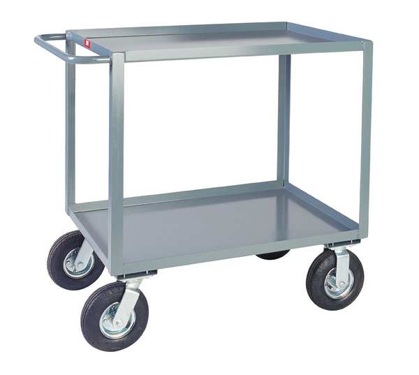 Jamco Utility Cart with Lipped Metal Shelves, Steel, Flat, 2 Shelves, 1,200 lb SA348N800GP
