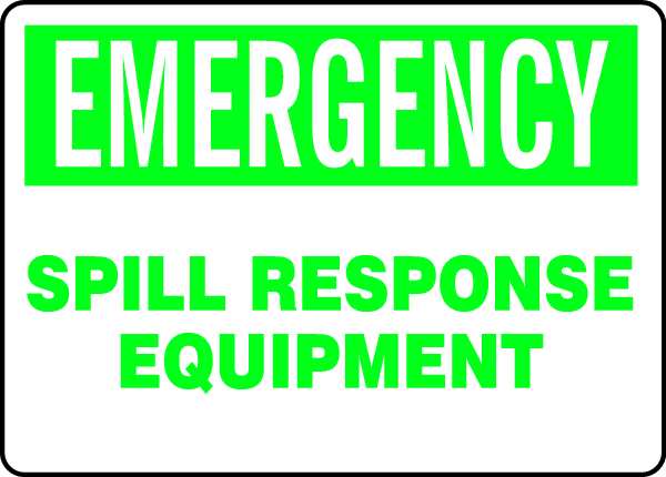 Accuform Spill Control Sign, 10"X14", Aluminum, Height: 10", MCHL907VA MCHL907VA