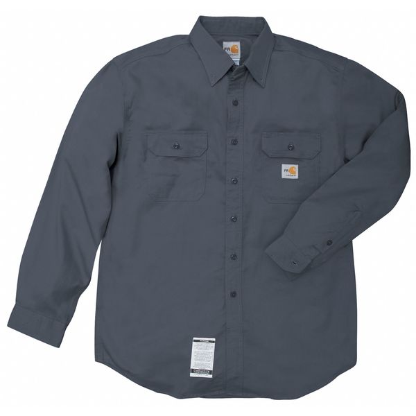 Carhartt Carhartt Flame Resistant Collared Shirt, Navy, Cotton/Nylon, LT FRS160-DNY LRG TLL
