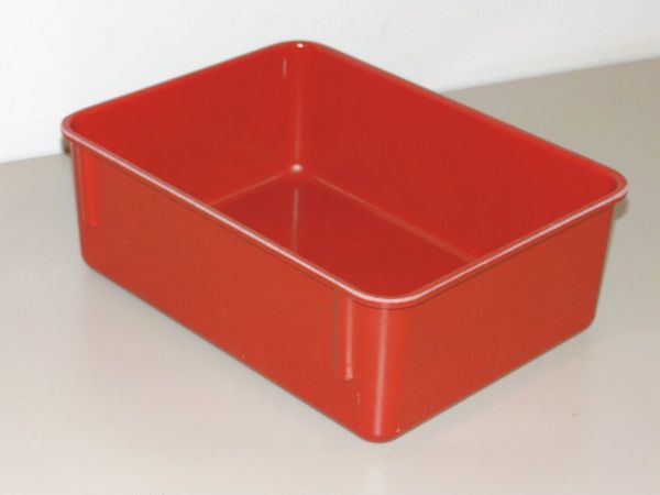 Molded Fiberglass Nesting Container, Red, Fiberglass Reinforced Composite, 11 3/4 in L, 8 3/4 in W, 4 1/8 in H 9201085280