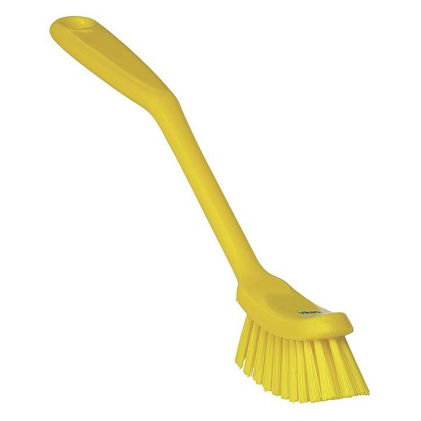 Remco 1 in W Scrub Brush, Medium, 8 3/16 in L Handle, 11 in L Brush, Yellow, Plastic, 11 in L Overall 42876