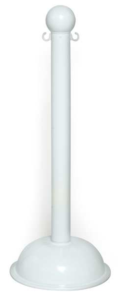 Zoro Select 3" Diameter Plastic Stanchion - White, Height (4-pack) 99901-4