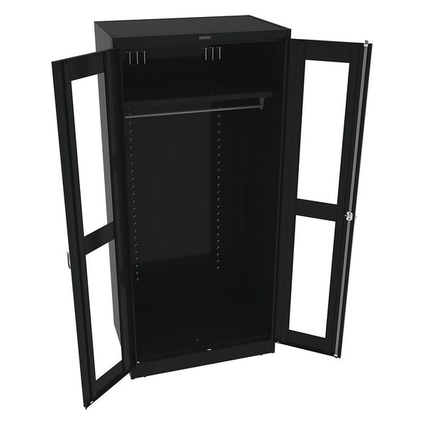 Tennsco 22 ga. ga. Steel Wardrobe Storage Cabinet, 36 in W, 78 in H CVD7824W BLACK