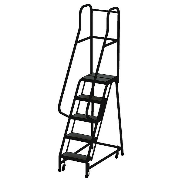 Ega 80 in H Steel Rolling Ladder, 5 Steps, 450 lb Load Capacity CA-F008-BL