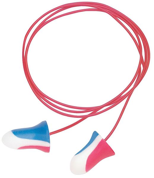 Honeywell Howard Leight Max(R) Reusable Foam Ear Plugs, Bell Shape, 33 dB, Blue/Red/White, 100 PK MAX30-USA