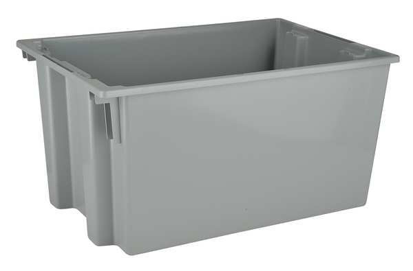 Quantum Storage Systems Stack & Nest Container, Gray, Polyethylene, 29 1/2 in L, 19 1/2 in W, 15 in H SNT300GY