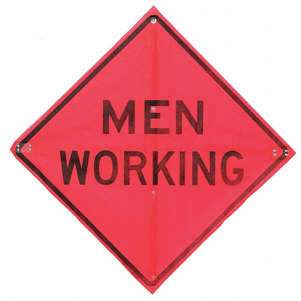 Eastern Metal Signs And Safety Men Working Traffic Sign, 36 in Height, 36 in Width, Polyester, PVC, Diamond, English C/36-EMO-3FH-HD MEN WORKING