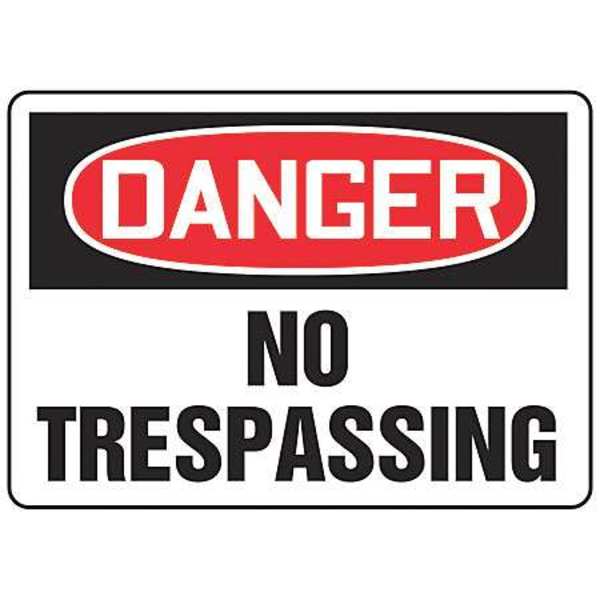 Accuform Danger Sign, 10 in Height, 14 in Width, Plastic, Rectangle, English MADM076VP