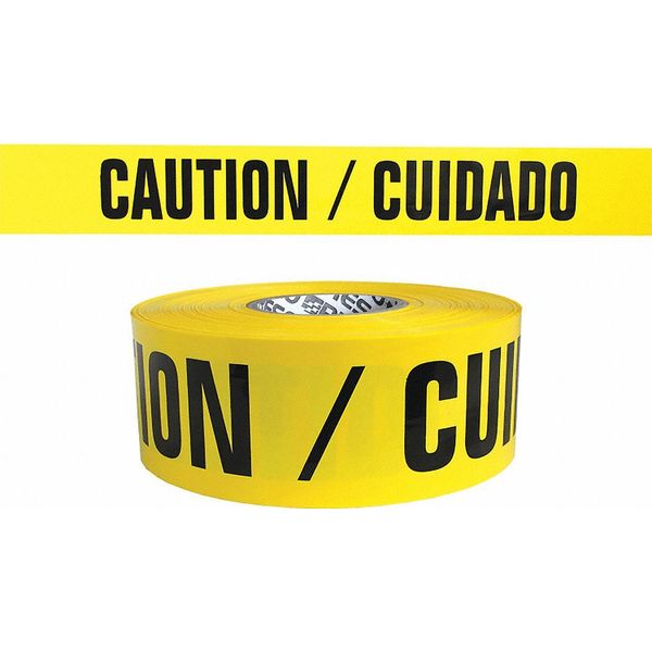 Zoro Select Barricade Tape, Yellow/Black, 300ft x 3 In B334Y13-200