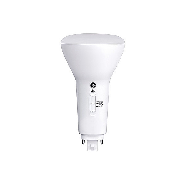 Ge Lamps 9 W, LED Bulb Plug In, White, R25, 2700K, 3000K, 3500K, 4000K Temp. Frosted, Non-Dimmable LED9G24q-V/8SC-4PK