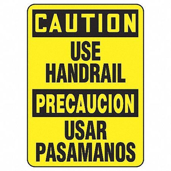 Accuform Spanish-Bilingual Caution Sign, 14" H, 10" W, Vinyl, Rectangle, English, Spanish, SBMSTF660VS SBMSTF660VS
