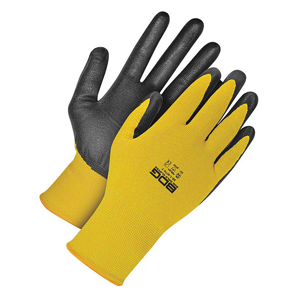 Bdg Yellow 18G Seamless Knit Kevlar Cut Resistant Black NBR Foam, Size X2L (11) 99-1-9774-11