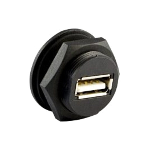 Finecables Connector, Female, Panel, USB 2.0, Black ASICPICUSB2.0AS