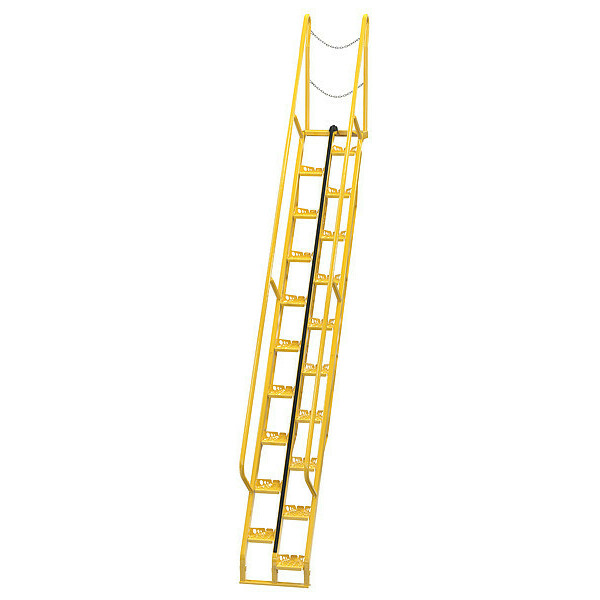 Vestil 186 1/8 in Alternating Tread Stairs, Steel, 20 Steps, Baked-In Powder Coated Finish ATS-12-56