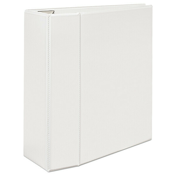 Zoro Select 5" D-Ring Binder, Heavy Duty, White AVE79106