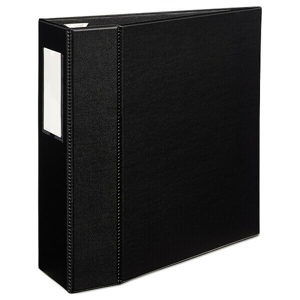 Zoro Select 4" D-Ring Binder, Heavy Duty, Black AVE79994