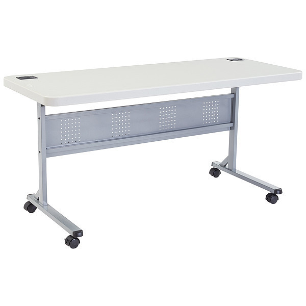 National Public Seating Rectangle Training Table, 24" X 60" X 29-1/2", Lightweight HDPE Blow Molded Plastic Top BPFT-2460