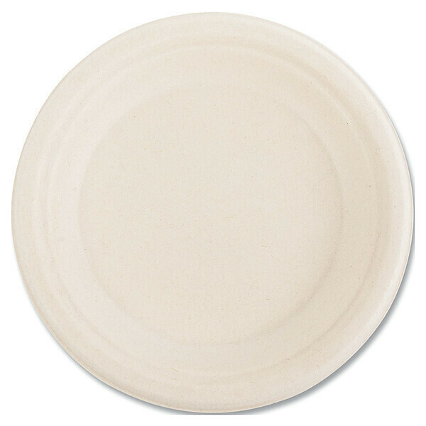 Zoro Select Disposable Fiber Plate, 6" dia, Tan, PK1000 PL-06BW-NPFA