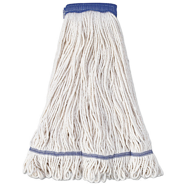 Unisan 5 in Looped-End Mop Head, White, Cotton/Synthetic, PK12 UNS 504WH