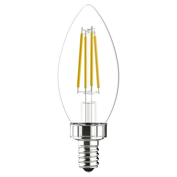 Ge Lamps LED Bulb Decorative, 3 5/6 in L, 5 W, PK2 LED5DFBC-C-2PK