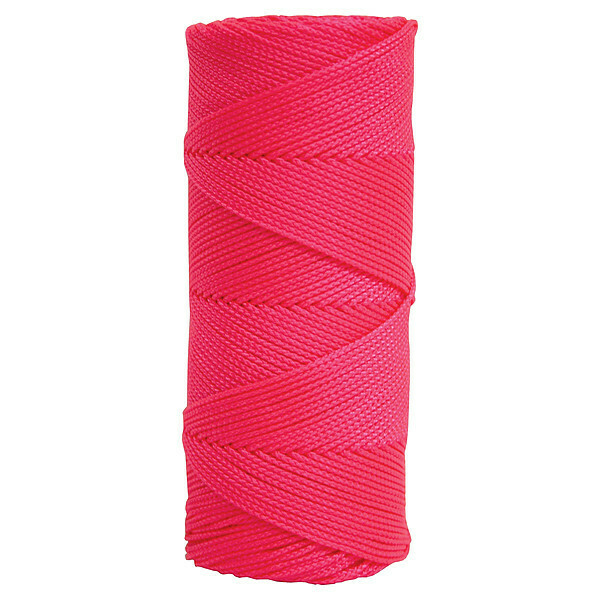 Kraft Tool Masons Line, 500 ft, Braided Nylon, Pink BC355