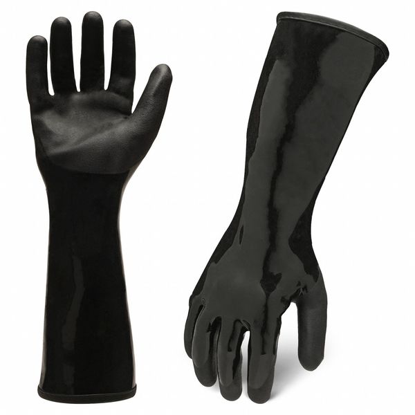 Ironclad Performance Wear Chemical Work Glove, Black, L/9, Sandy, PR CHNP5-04-L
