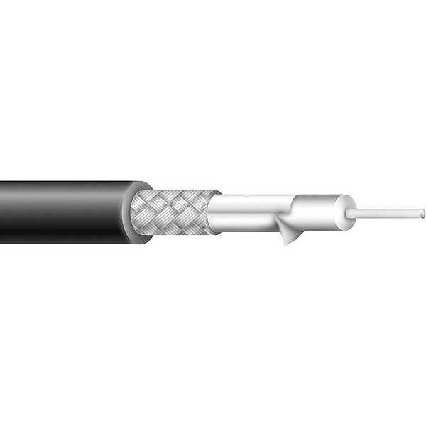 Carol Coaxial Cable, 18 ga, 25 ft L, Black C5775