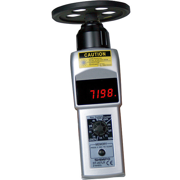 Shimpo Tachometer, 6 to 99,999 rpm DT-207LR-S12