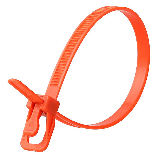 Retyz Releasable Tie, Orange, Nylon, PK20 EVT-S10OR-HA