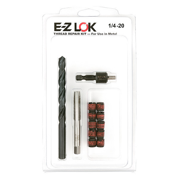 Zoro Select Thread Repair Kit, Self Locking Thread Inserts, Steel, 10 Inserts EZ-329-4