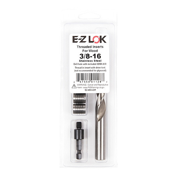 Zoro Select Thread Repair Kit, Knife Thread Inserts, Plain 18-8 Stainless Steel, 5 Inserts EZ-400-6-CR