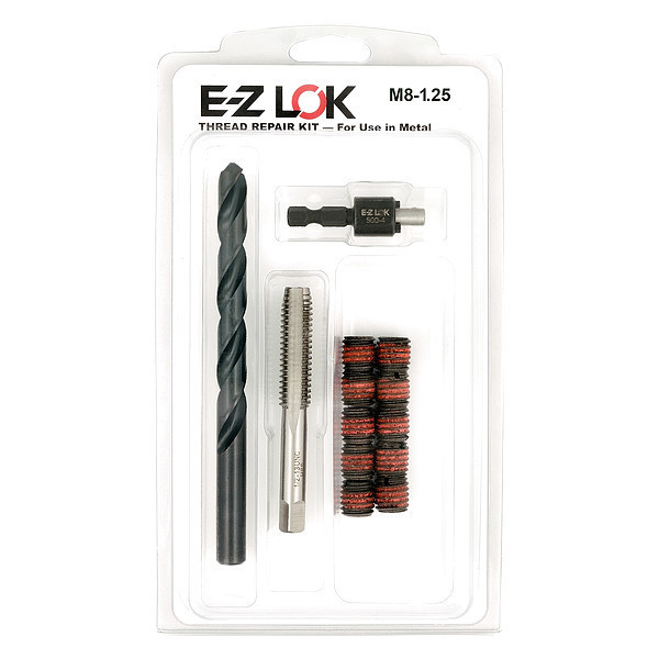 Zoro Select Thread Repair Kit, Self Locking Thread Inserts, Steel, 10 Inserts EZ-450-8